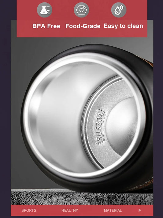 Outdoor 304 Stainless Steel Thermos Bottle – Vacuum Insulated Sports Water Tumbler with Straw, Hot & Cold Thermal Mug