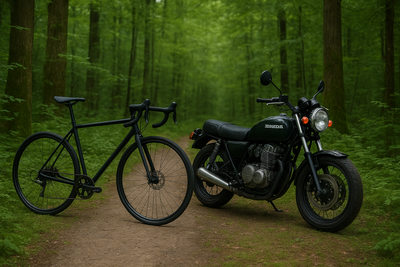 Bicycle And Motorcycle