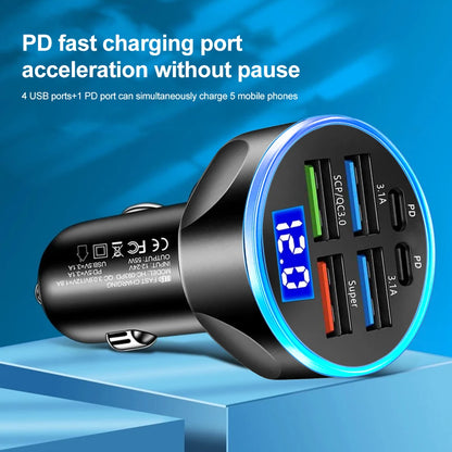 66–250W PD Car Charger QC3.0