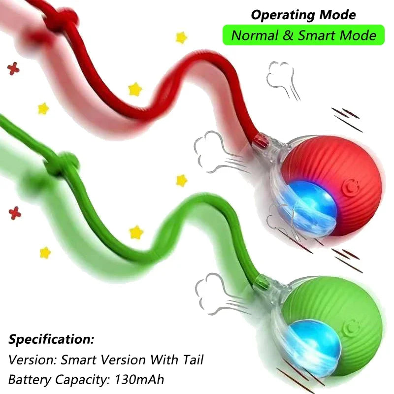Automatic Rolling Mouse Toy with Tail & Rechargeable Battery