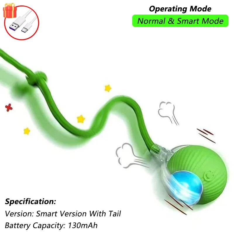 Automatic Rolling Mouse Toy with Tail & Rechargeable Battery
