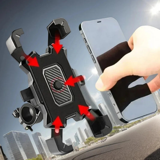 360° Rotatable Shockproof Phone Mount for Bicycle & Motorcycle – Universal Holder for iPhone, Samsung, Xiaomi.IOS