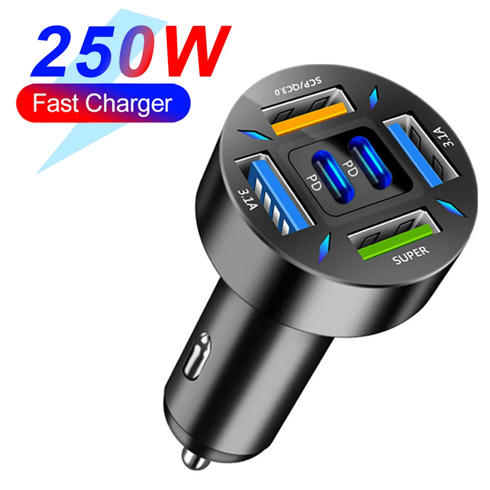 66–250W PD Car Charger QC3.0