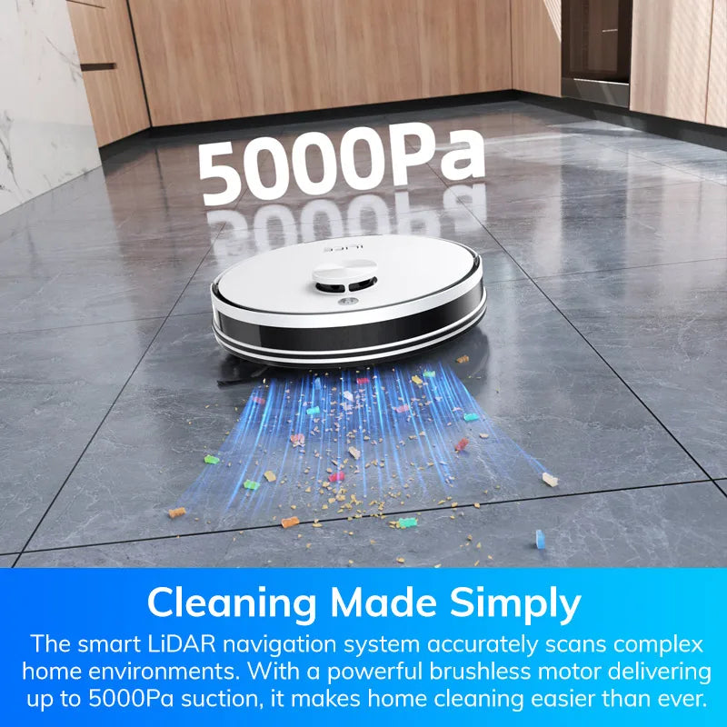 ILIFE A30 PRO Robot Vacuum & Mop Combo – 5000Pa Powerful Suction, Self-Emptying, 60-Day Dustbin, App & Remote Control